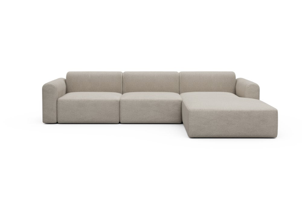 Rund Modular Sofa - Configurations 1 - D4L - 335 x 188 cm - 2,5 Seater + Chaise - 816 Aivi Lace Beige