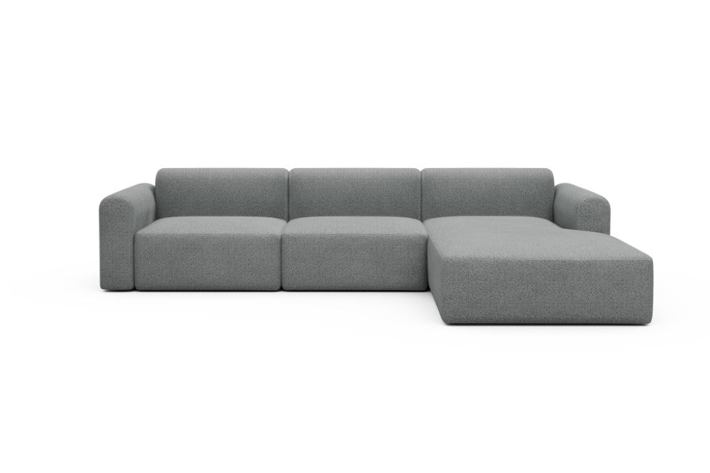 Rund Modular Sofa - Configurations 1 - D4L - 335 x 188 cm - 2,5 Seater + Chaise - 819 Aivi Gravel Grey
