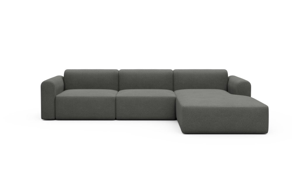 Rund Modular Sofa - Configurations 1 - D4L - 335 x 188 cm - 2,5 Seater + Chaise - 852 Mahoga Seal Grey