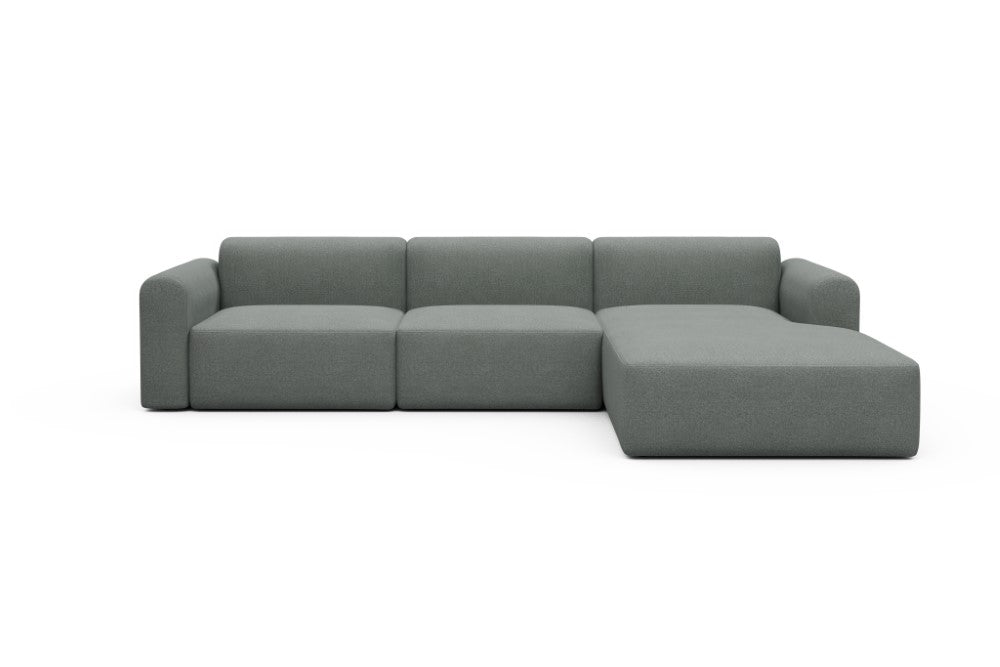 Rund Modular Sofa - Configurations 1 - D4L - 335 x 188 cm - 2,5 Seater + Chaise - 853 Mahoga Dove Grey