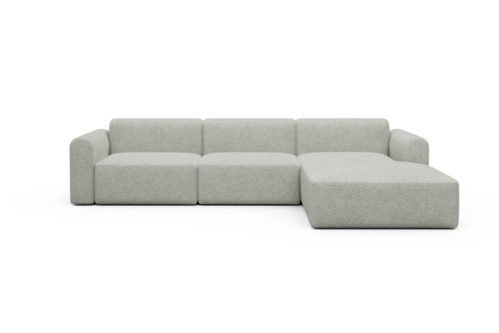 Rund Modular Sofa - Configurations 1 - D4L - 335 x 188 cm - 2,5 Seater + Chaise - 867 Vanora Warm Sand