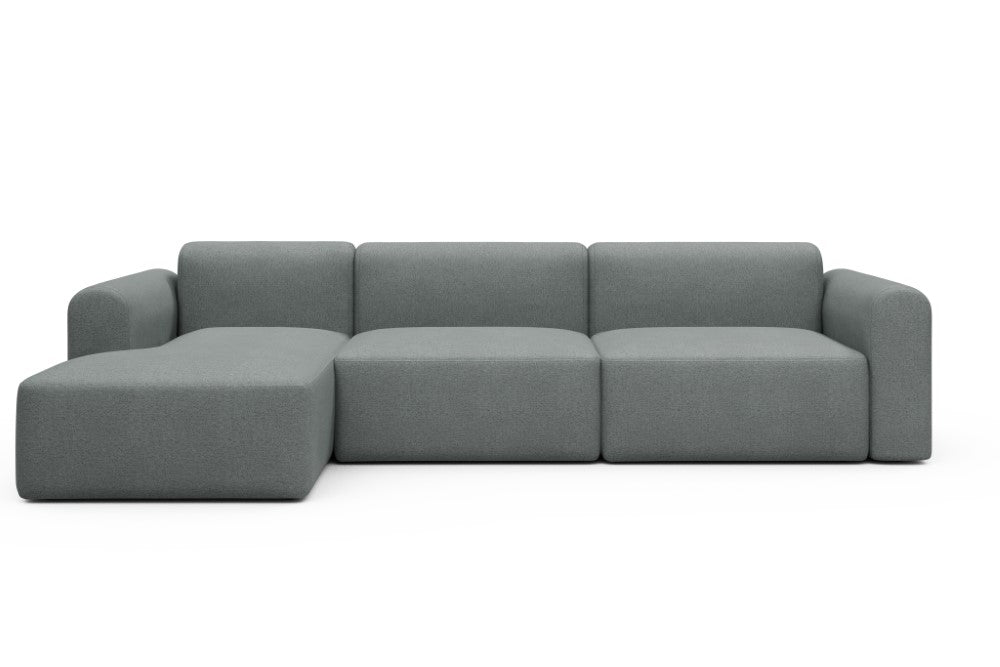 Rund Modular Sofa - Configurations 1 - D5L - 312 x 152 cm - Chaise + 3 Seater - 485 Denari Soft Grey