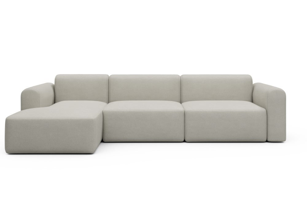Rund Modular Sofa - Configurations 1 - D5L - 312 x 152 cm - Chaise + 3 Seater - 487 Denari Clean Beige