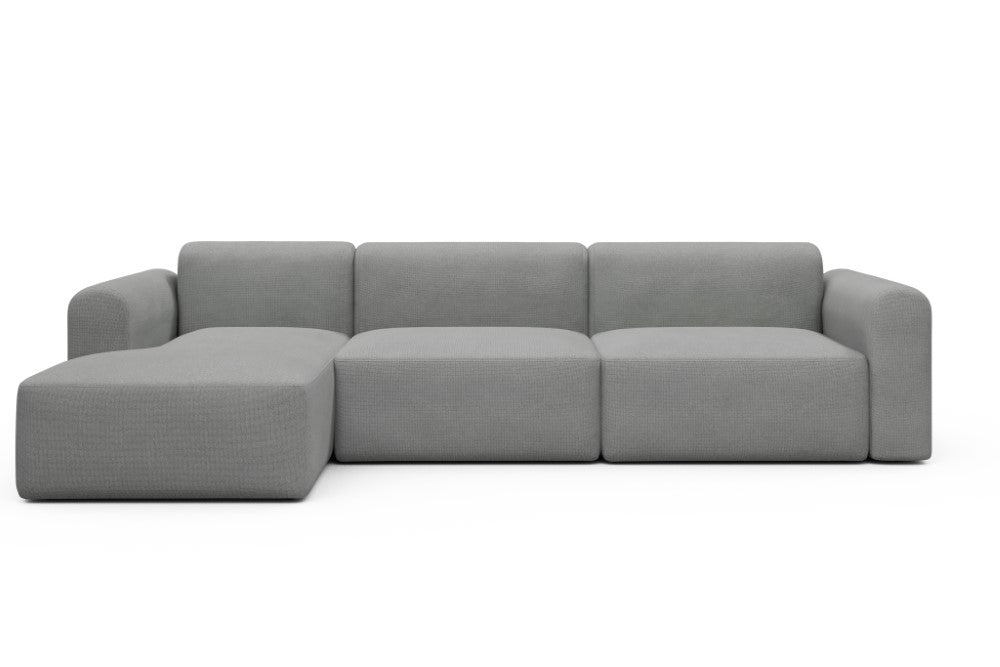 Rund Modular Sofa - Configurations 1 - D5L - 312 x 152 cm - Chaise + 3 Seater - 764 Cura Sand Grey