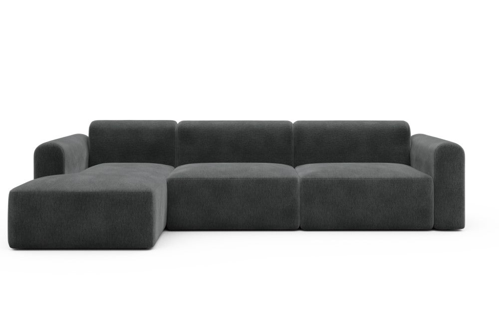 Rund Modular Sofa - Configurations 1 - D5L - 312 x 152 cm - Chaise + 3 Seater - 811 Smooth Deep Warm Grey
