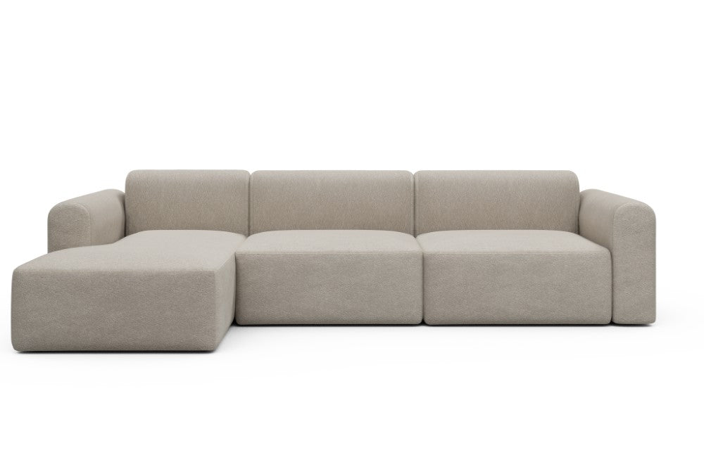 Rund Modular Sofa - Configurations 1 - D5L - 312 x 152 cm - Chaise + 3 Seater - 816 Aivi Lace Beige