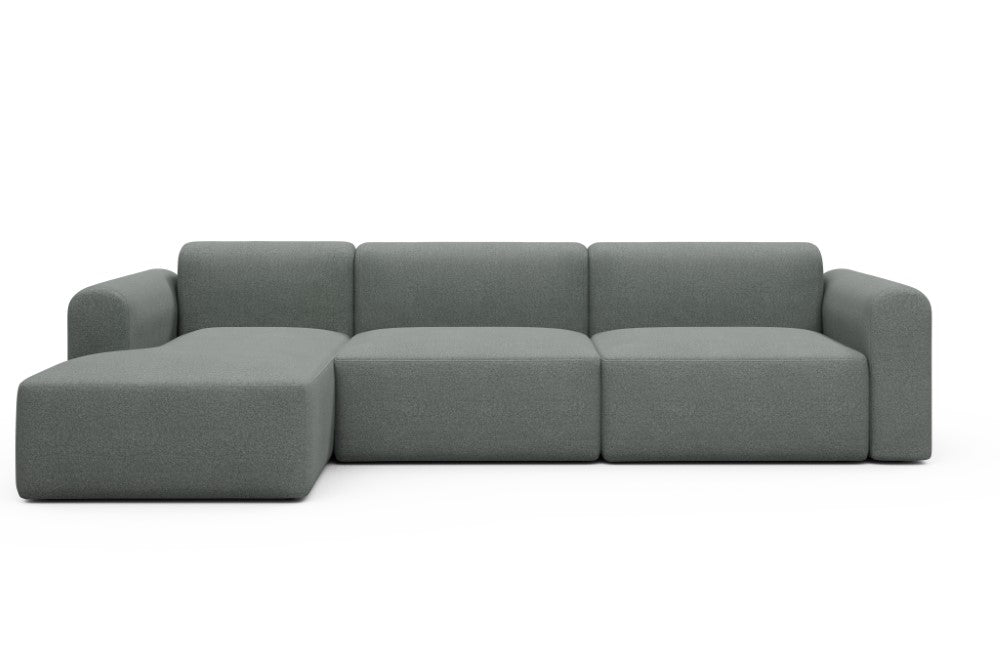 Rund Modular Sofa - Configurations 1 - D5L - 312 x 152 cm - Chaise + 3 Seater - 853 Mahoga Dove Grey