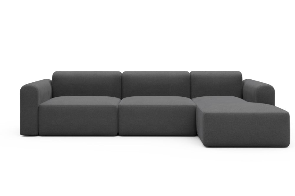 Rund Modular Sofa - Configurations 1 - D6L - 312 x 152 cm - 3 Seater + Chaise - 441 Satya Warm Zinc