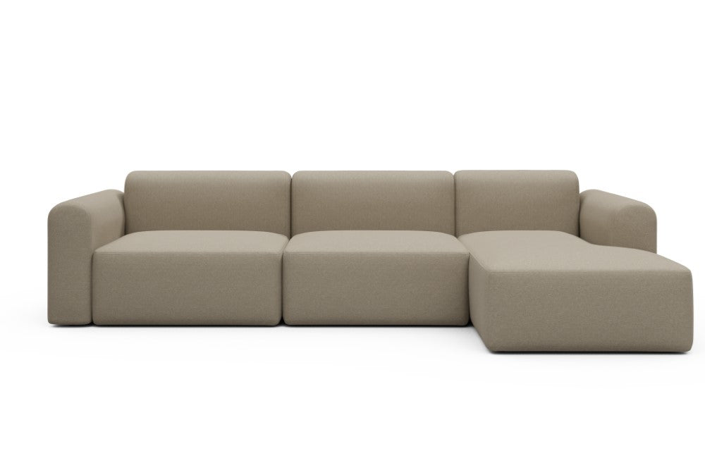 Rund Modular Sofa - Configurations 1 - D6L - 312 x 152 cm - 3 Seater + Chaise - 445 Satya Natural Biege