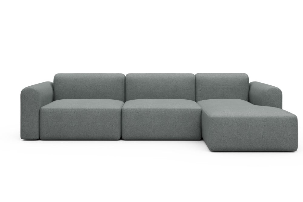 Rund Modular Sofa - Configurations 1 - D6L - 312 x 152 cm - 3 Seater + Chaise - 485 Denari Soft Grey