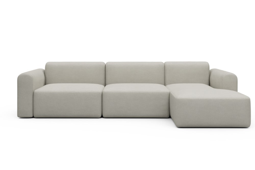 Rund Modular Sofa - Configurations 1 - D6L - 312 x 152 cm - 3 Seater + Chaise - 487 Denari Clean Beige