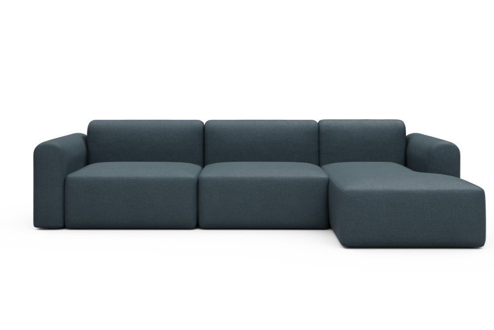 Rund Modular Sofa - Configurations 1 - D6L - 312 x 152 cm - 3 Seater + Chaise - 489 Denari Royal Blue