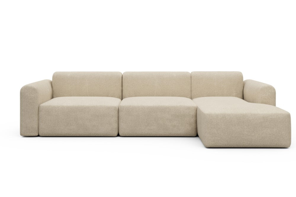 Rund Modular Sofa - Configurations 1 - D6L - 312 x 152 cm - 3 Seater + Chaise - 496 Casone Natural Beigie