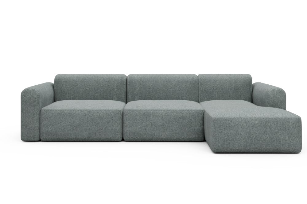 Rund Modular Sofa - Configurations 1 - D6L - 312 x 152 cm - 3 Seater + Chaise - 499 Casone Light mixed Green