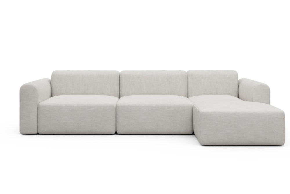 Rund Modular Sofa - Configurations 1 - D6L - 312 x 152 cm - 3 Seater + Chaise - 574 Vivus Dusty Off White
