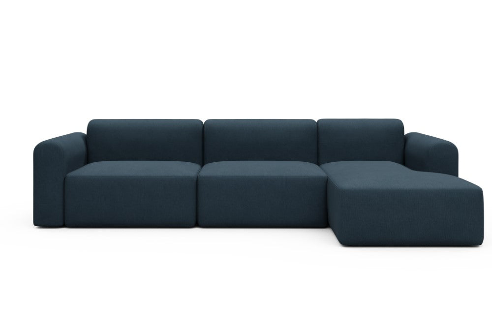 Rund Modular Sofa - Configurations 1 - D6L - 312 x 152 cm - 3 Seater + Chaise - 580 Argus Navy Blue
