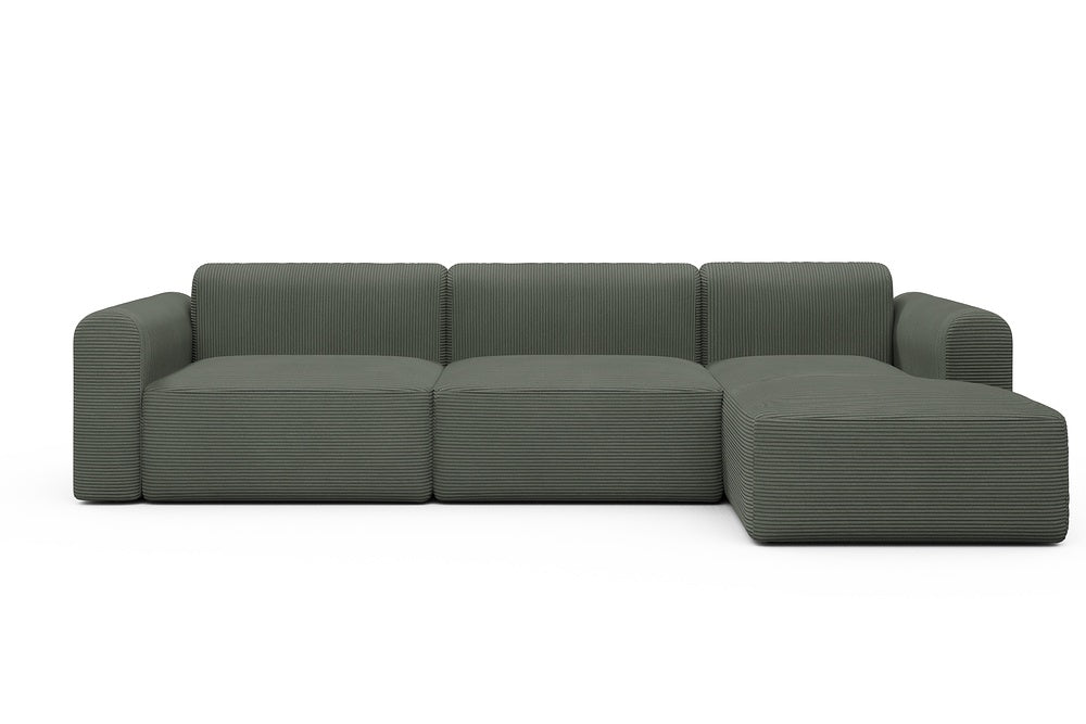 Rund Modular Sofa - Configurations 1 - D6L - 312 x 152 cm - 3 Seater + Chaise - 598 Corduroy Sage