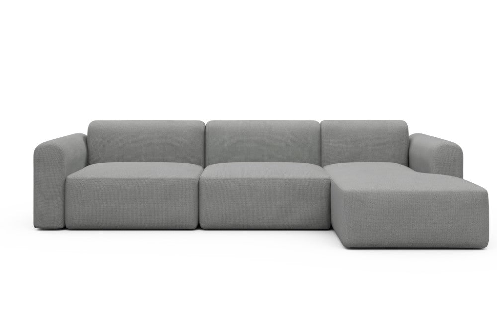 Rund Modular Sofa - Configurations 1 - D6L - 312 x 152 cm - 3 Seater + Chaise - 764 Cura Sand Grey