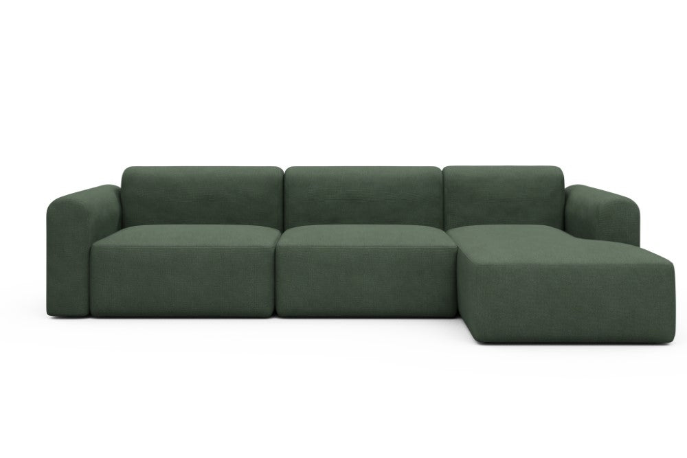 Rund Modular Sofa - Configurations 1 - D6L - 312 x 152 cm - 3 Seater + Chaise - 769 Cura Saga Green