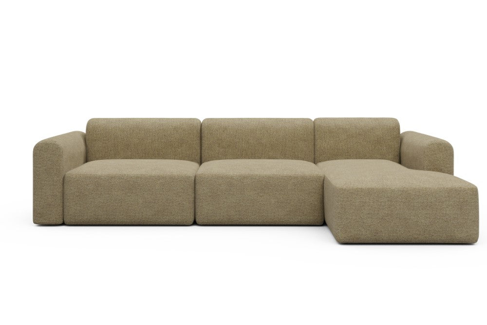 Rund Modular Sofa - Configurations 1 - D6L - 312 x 152 cm - 3 Seater + Chaise - 774 Carreno Sicilian Yellow