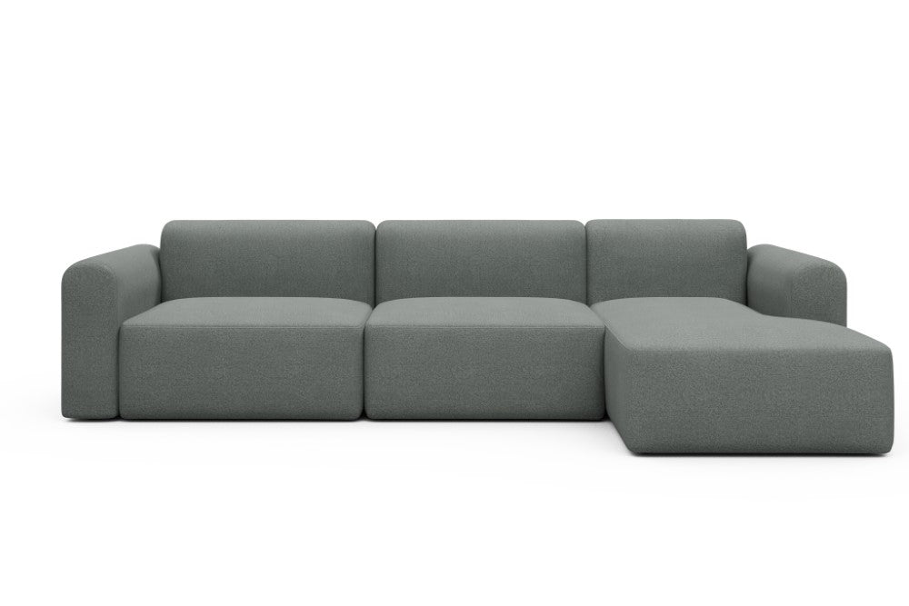 Rund Modular Sofa - Configurations 1 - D6L - 312 x 152 cm - 3 Seater + Chaise - 853 Mahoga Dove Grey