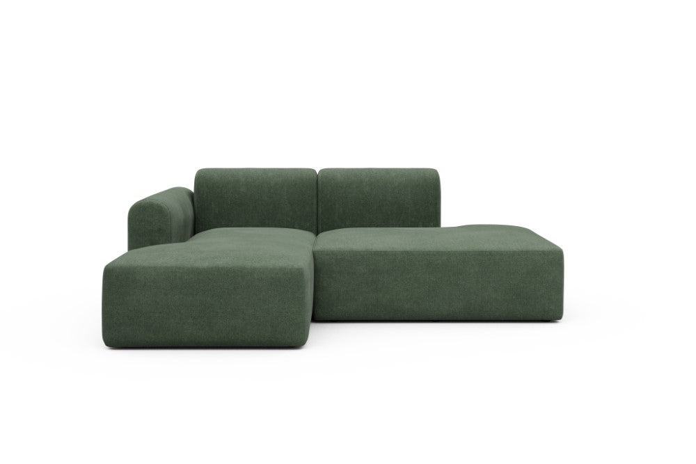 Rund Modular Sofa - Configurations 1 - E1L - 224 x 152 cm - Chaise + Open-End - 498 Casone Forest Green