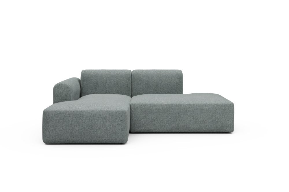 Rund Modular Sofa - Configurations 1 - E1L - 224 x 152 cm - Chaise + Open-End - 499 Casone Light mixed Green