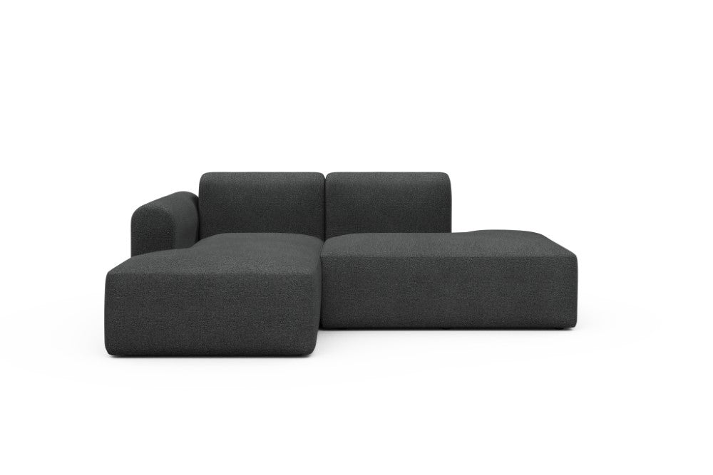 Rund Modular Sofa - Configurations 1 - E1L - 224 x 152 cm - Chaise + Open-End - 529 Bouclé Charcoal