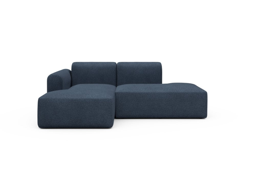Rund Modular Sofa - Configurations 1 - E1L - 224 x 152 cm - Chaise + Open-End - 537 Bouclé Blue