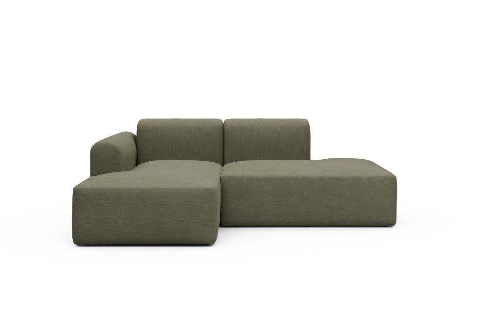 Rund Modular Sofa - Configurations 1 - E1L - 224 x 152 cm - Chaise + Open-End - 575 Vivus Dusty Olive