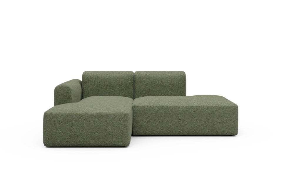 Rund Modular Sofa - Configurations 1 - E1L - 224 x 152 cm - Chaise + Open-End - 775 Carreno Vivid Green
