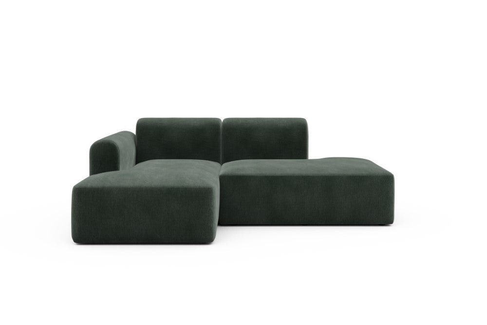 Rund Modular Sofa - Configurations 1 - E1L - 224 x 152 cm - Chaise + Open-End - 814 Smooth Laural Green