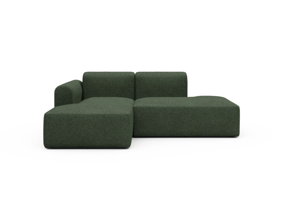 Rund Modular Sofa - Configurations 1 - E1L - 224 x 152 cm - Chaise + Open-End - 869 Vanora Deep Green
