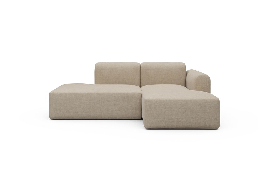 Rund Modular Sofa - Configurations 1 - E2L - 224 x 152 cm - Open-end + Chaise - 410 Esina Almond Beige