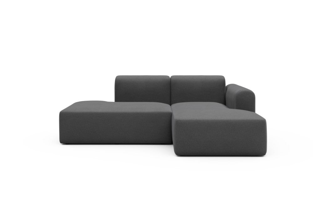 Rund Modular Sofa - Configurations 1 - E2L - 224 x 152 cm - Open-end + Chaise - 441 Satya Warm Zinc