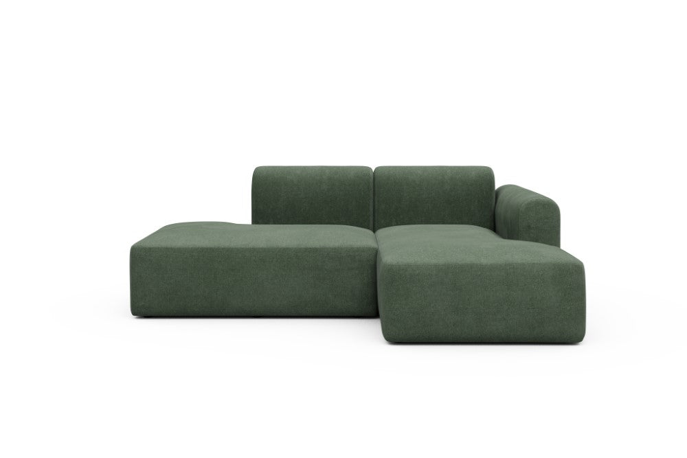 Rund Modular Sofa - Configurations 1 - E2L - 224 x 152 cm - Open-end + Chaise - 498 Casone Forest Green
