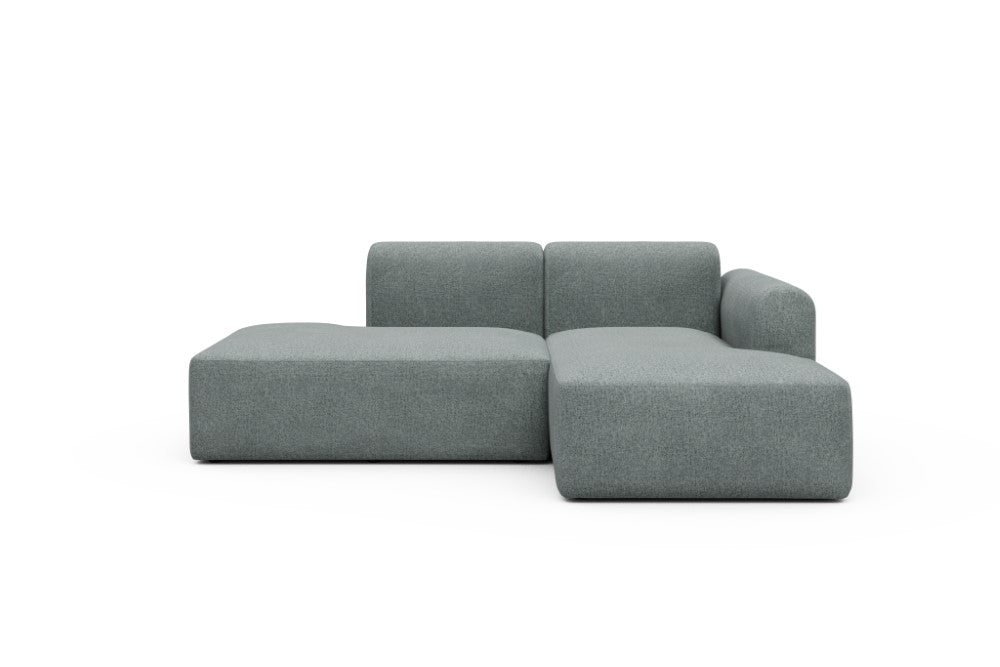Rund Modular Sofa - Configurations 1 - E2L - 224 x 152 cm - Open-end + Chaise - 499 Casone Light mixed Green