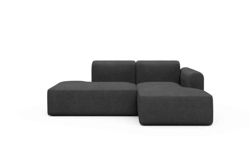 Rund Modular Sofa - Configurations 1 - E2L - 224 x 152 cm - Open-end + Chaise - 529 Bouclé Charcoal