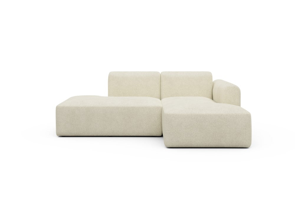 Rund Modular Sofa - Configurations 1 - E2L - 224 x 152 cm - Open-end + Chaise - 531 Bouclé Off White
