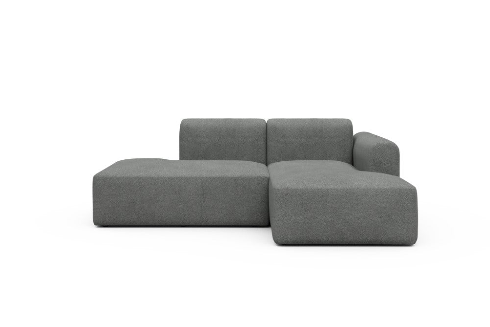 Rund Modular Sofa - Configurations 1 - E2L - 224 x 152 cm - Open-end + Chaise - 533 Bouclé Ash Grey