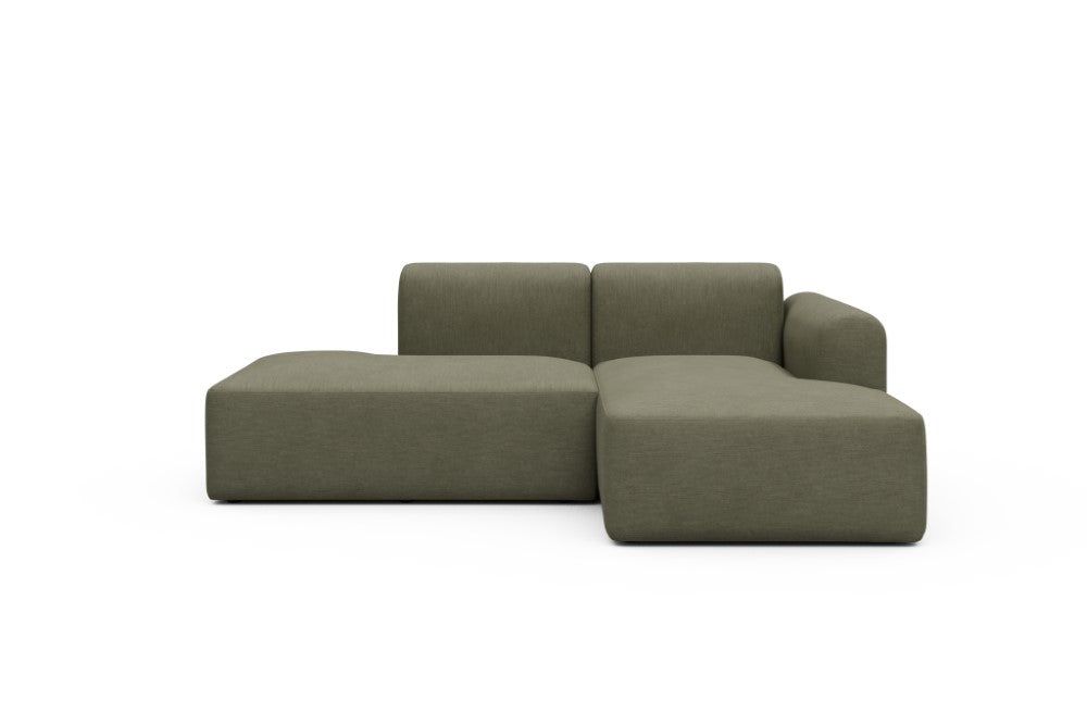 Rund Modular Sofa - Configurations 1 - E2L - 224 x 152 cm - Open-end + Chaise - 575 Vivus Dusty Olive