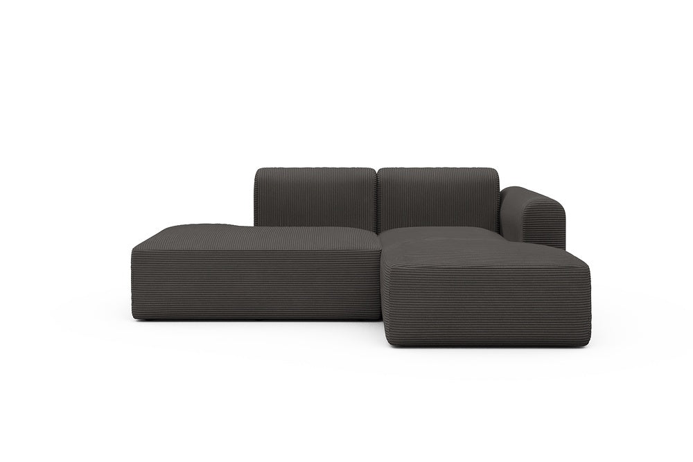 Rund Modular Sofa - Configurations 1 - E2L - 224 x 152 cm - Open-end + Chaise - 597 Corduroy Charcoal