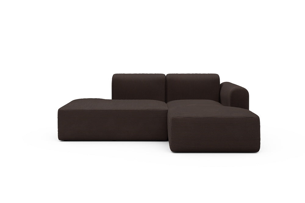 Rund Modular Sofa - Configurations 1 - E2L - 224 x 152 cm - Open-end + Chaise - 600 Corduroy Cocoa