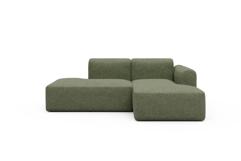 Rund Modular Sofa - Configurations 1 - E2L - 224 x 152 cm - Open-end + Chaise - 775 Carreno Vivid Green