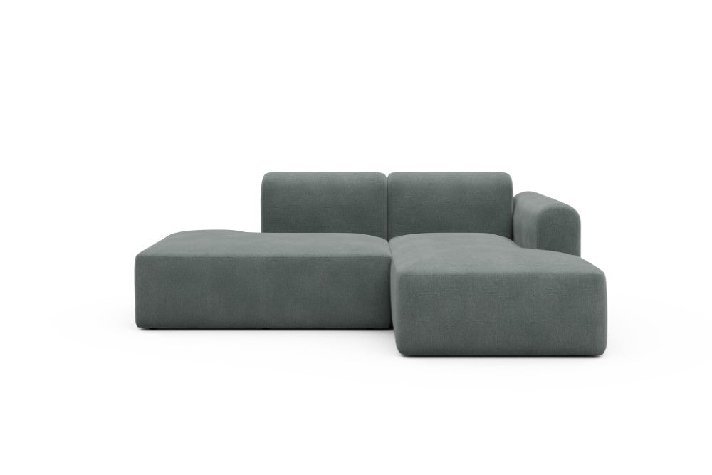 Rund Modular Sofa - Configurations 1 - E2L - 224 x 152 cm - Open-end + Chaise - 812 Smooth Smooth Silver Grey