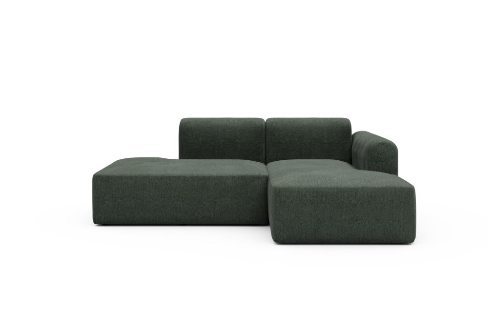 Rund Modular Sofa - Configurations 1 - E2L - 224 x 152 cm - Open-end + Chaise - 818 Aivi Pine Green