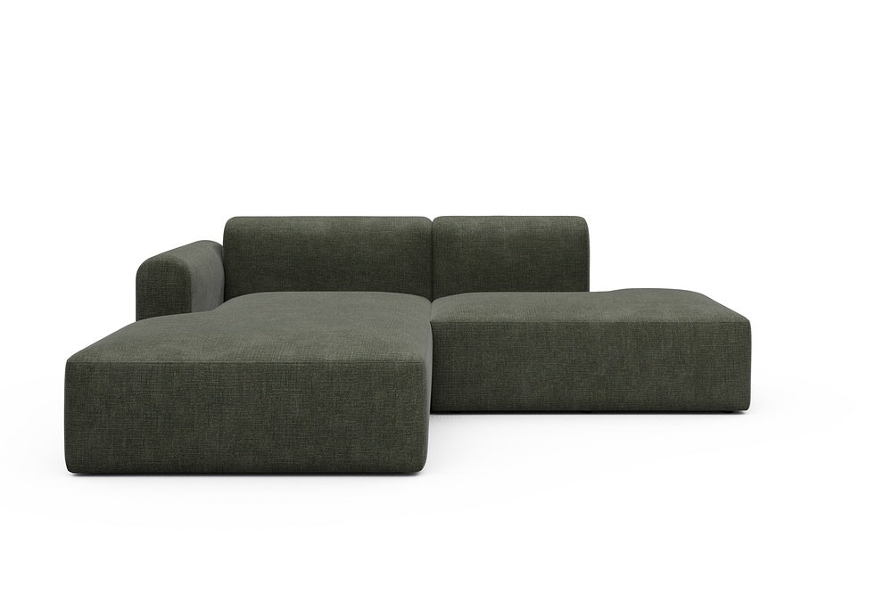 Rund Modular Sofa - Configurations 1 - E3L - 247 x 188 cm - Chaise + Open-End - 413 Esina Olive Green