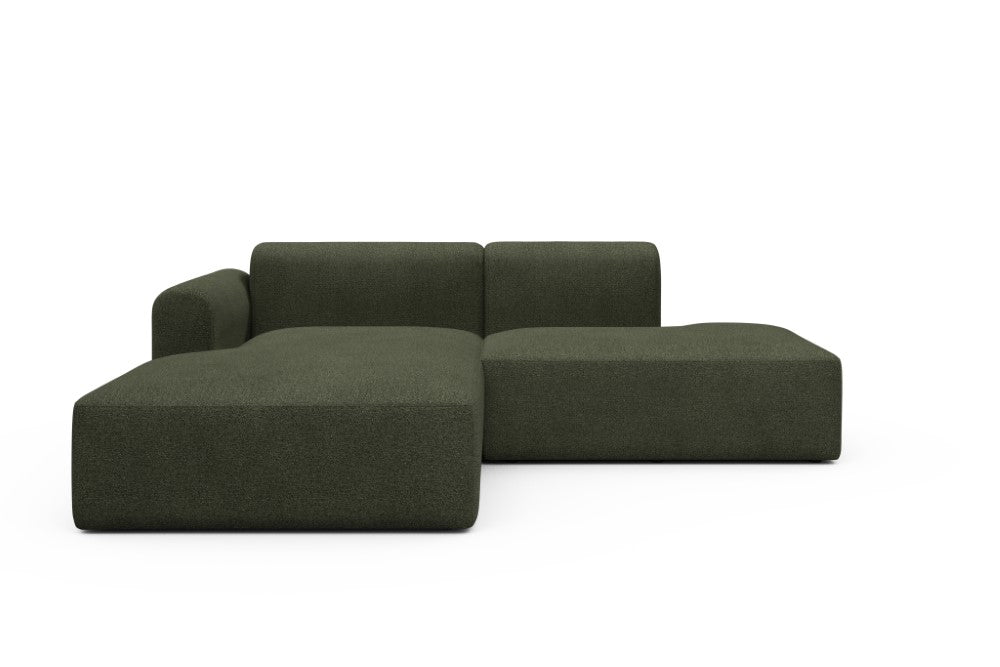 Rund Modular Sofa - Configurations 1 - E3L - 247 x 188 cm - Chaise + Open-End - 535 Bouclé Forest Green