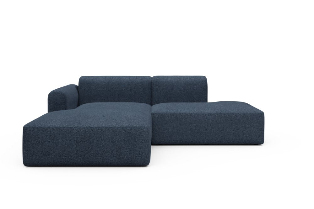 Rund Modular Sofa - Configurations 1 - E3L - 247 x 188 cm - Chaise + Open-End - 537 Bouclé Blue