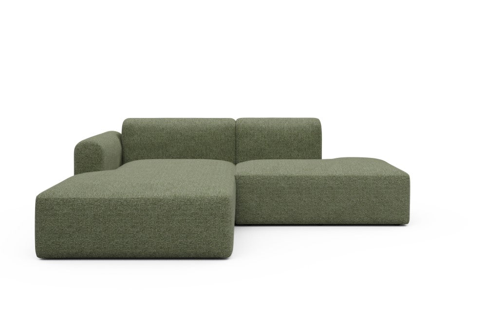 Rund Modular Sofa - Configurations 1 - E3L - 247 x 188 cm - Chaise + Open-End - 775 Carreno Vivid Green